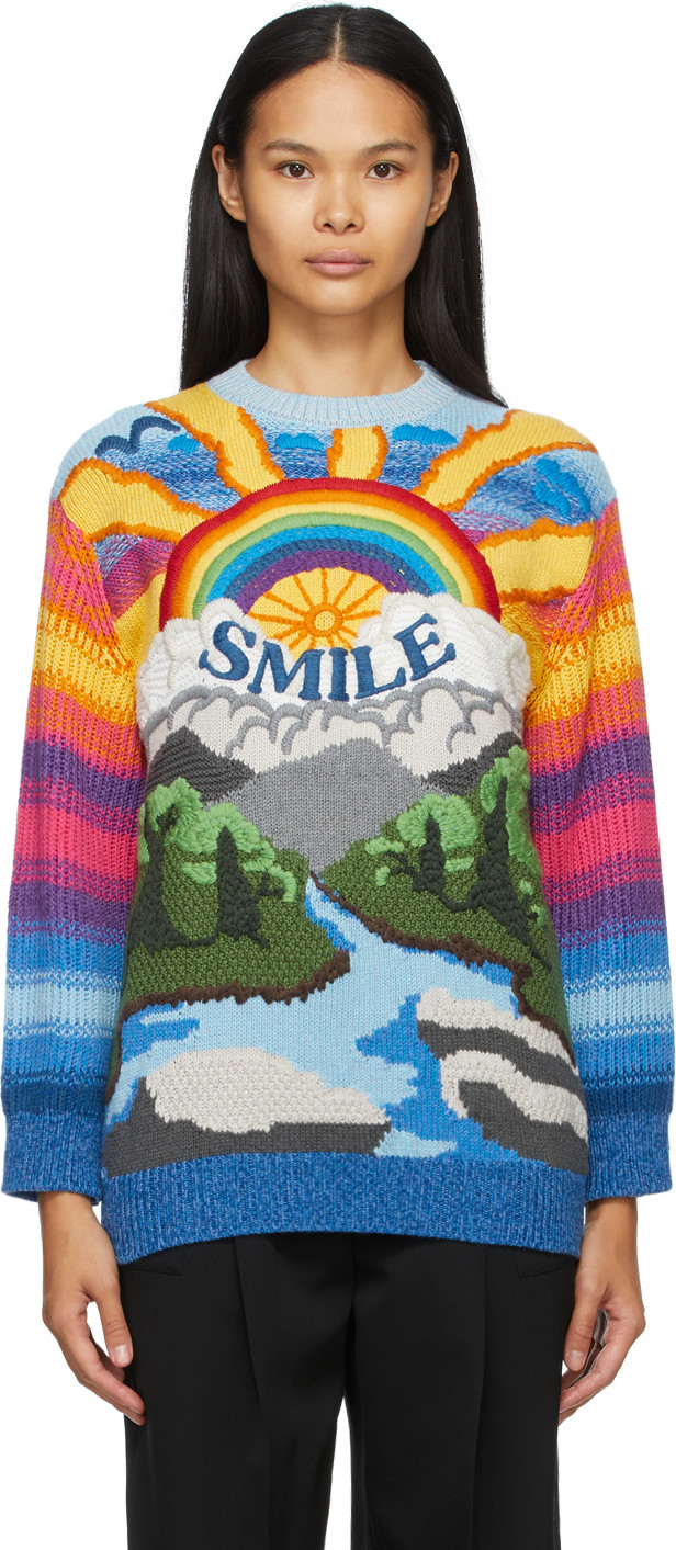 Stella McCartney - Multicolor Intarsia Kind Sweater Stella McCartney - Multicolor Intarsia Kind Sweater