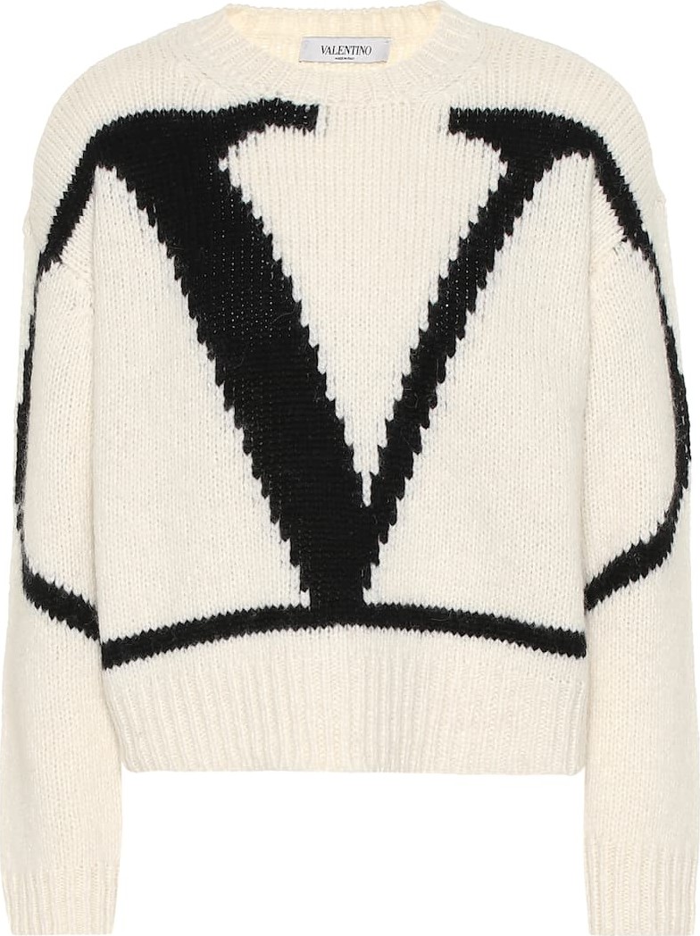 Valentino VLogo alpaca and wool blend sweater