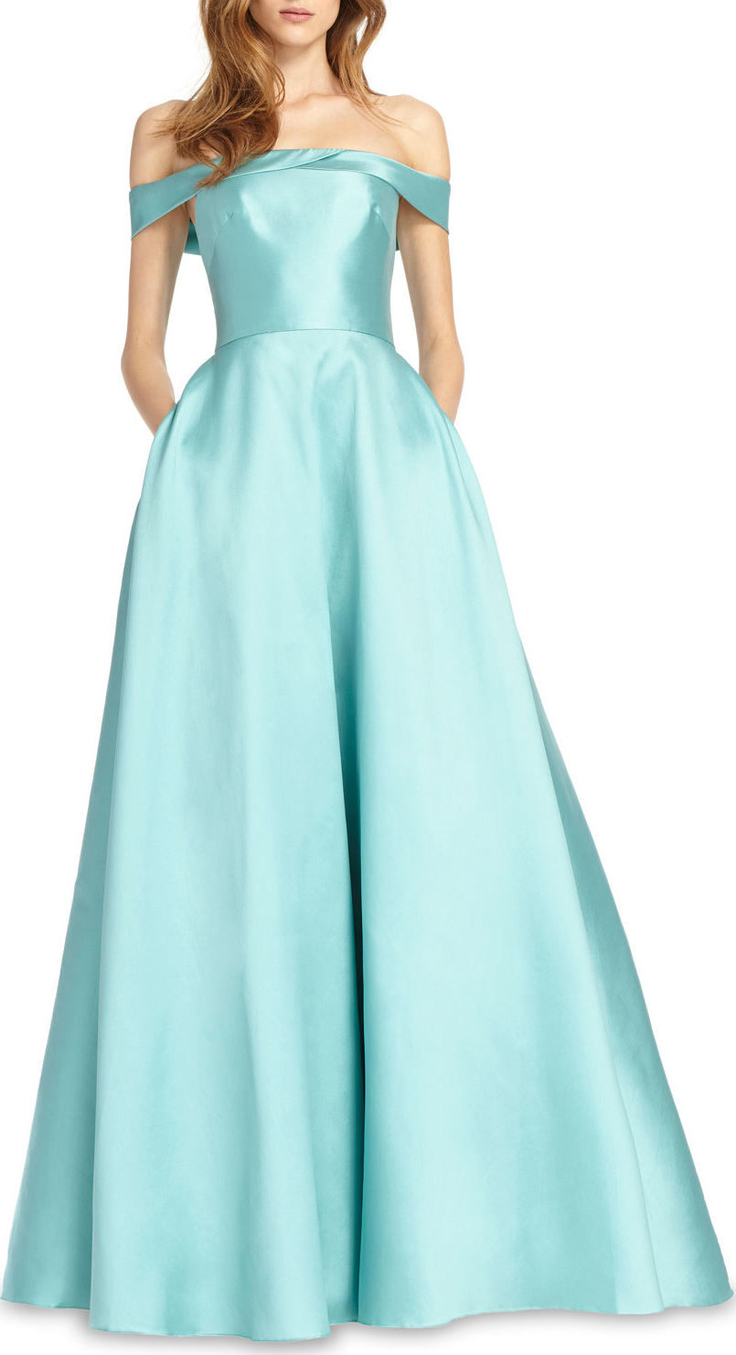 ML Monique Lhuillier Off-the-Shoulder Ball Gown