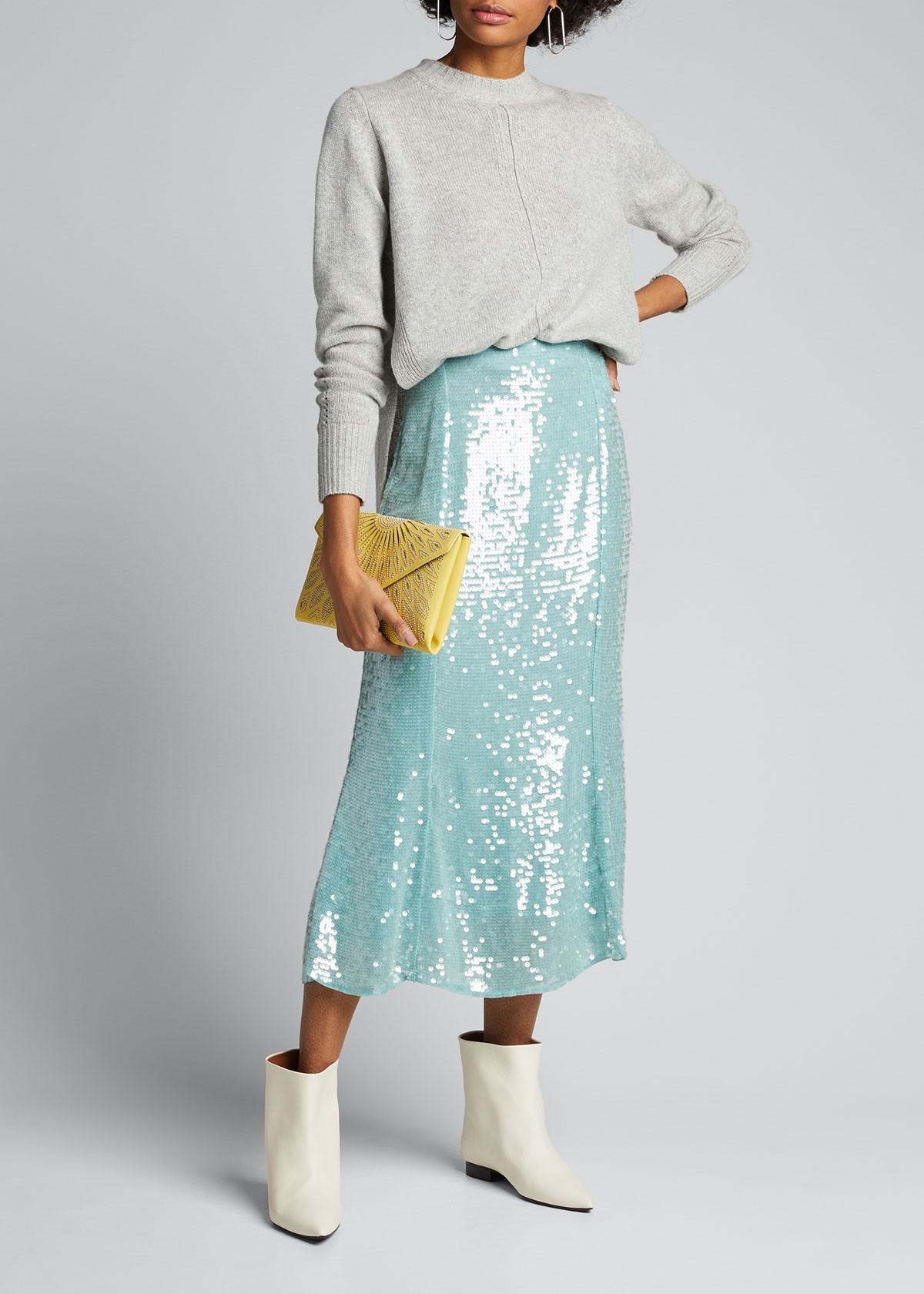 Veronica Beard Abigail Sequined Midi Skirt