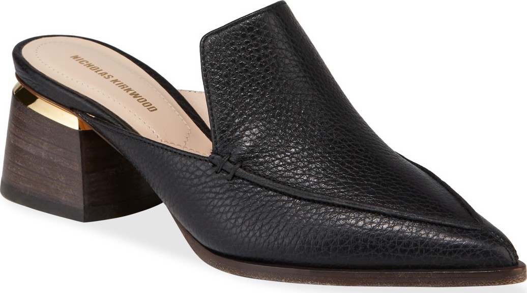 Nicholas Kirkwood Beya Pebbled Slide Mules