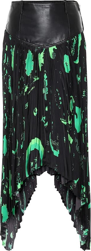 Marine Serre Printed pleated midi skirt