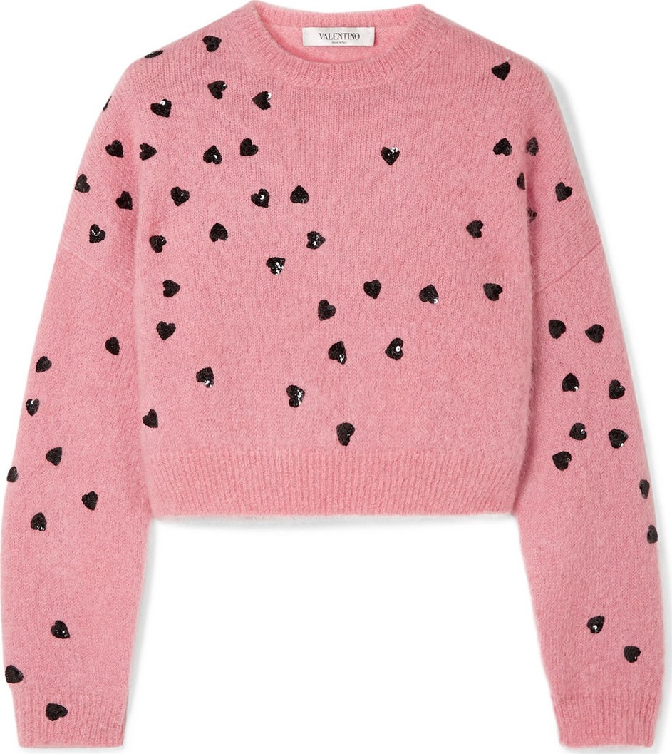 Valentino cropped embellished sweater