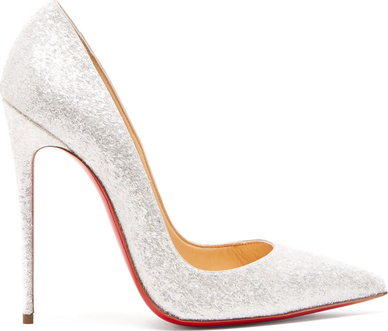 Christian Louboutin So Kate 120 glittered leather pumps