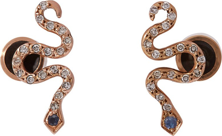 Ileana Makri Little Snake 18kt rose-gold and sapphire earrings