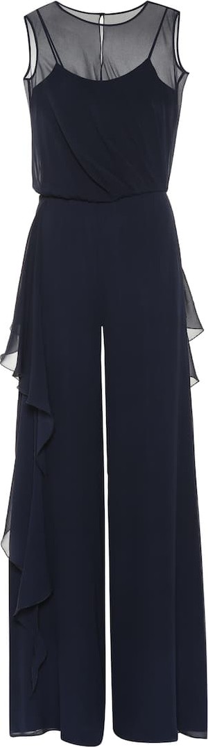 Max Mara Jabot silk jumpsuit