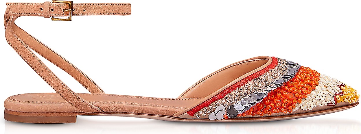 Tory Burch Isle Ankle Strap Multicolor Flat Sandals