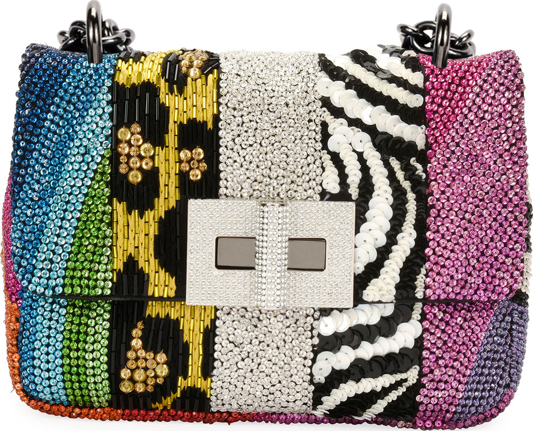 TOM FORD Natalia Large Soft Patchwork Crystal Shoulder Bag