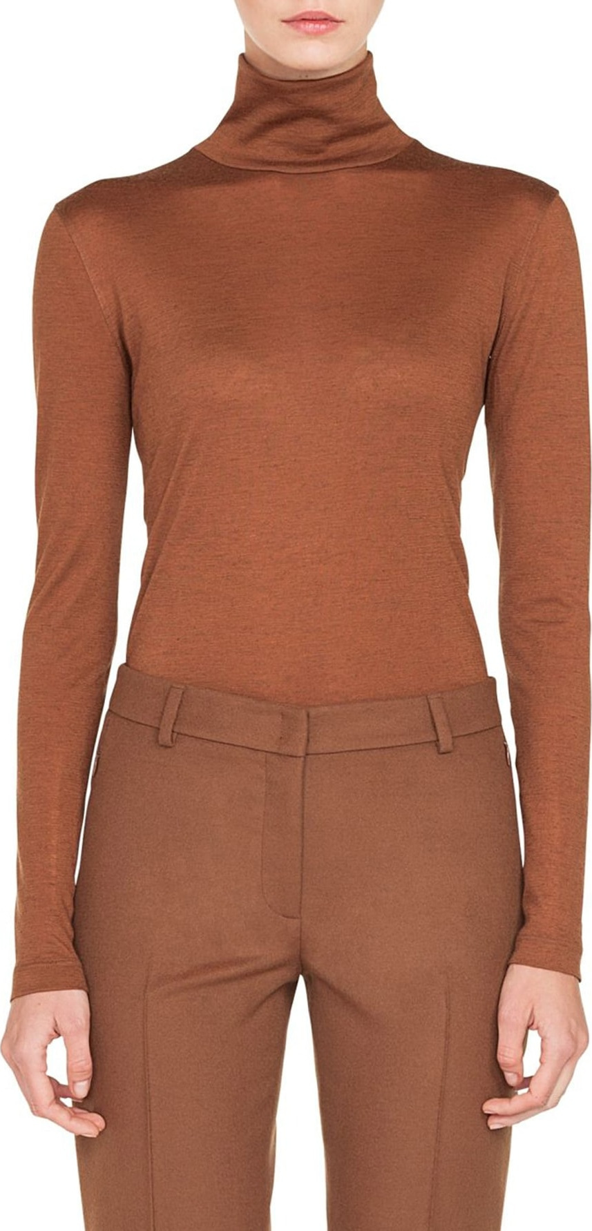 Akris Cashmere & Silk Mock Neck Sweater
