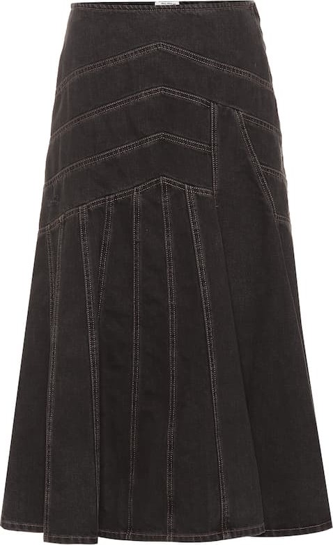 Miu Miu Cotton denim midi skirt