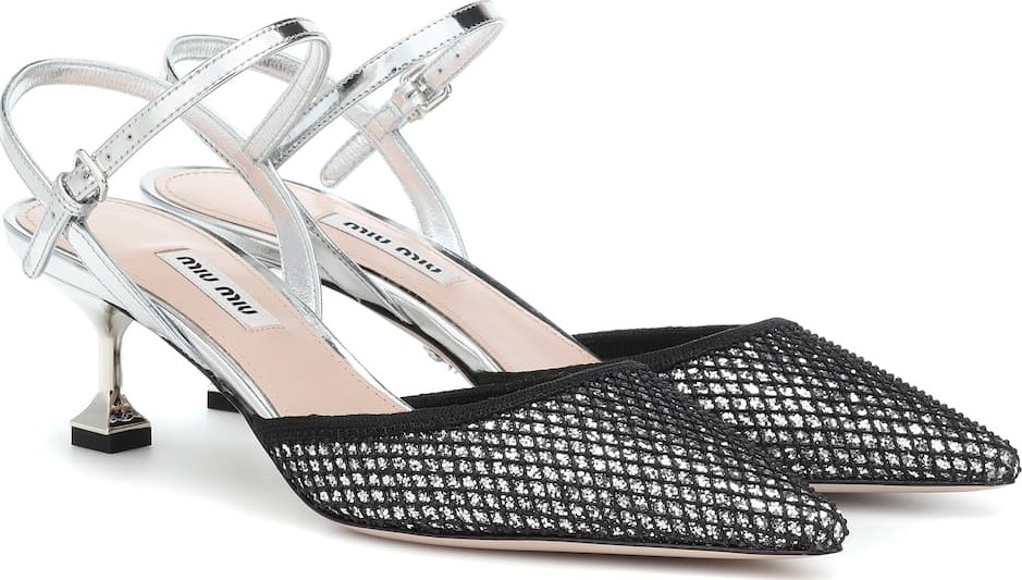 Miu Miu Metallic slingback pumps