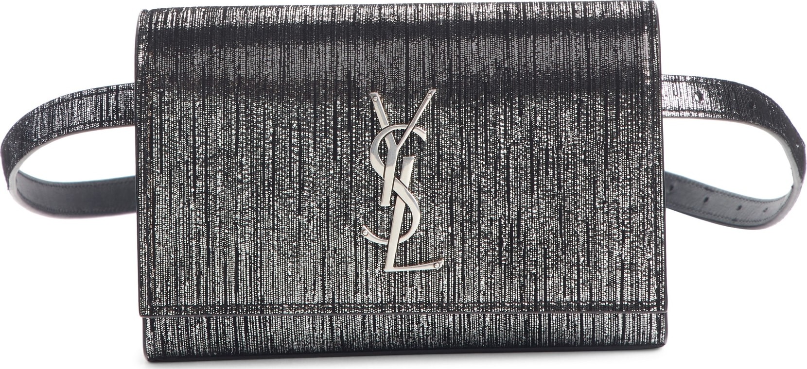 Saint Laurent Kate Lamé Lambskin Leather Belt Bag