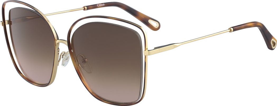 Chloe Poppy Cutout Metal Square Sunglasses