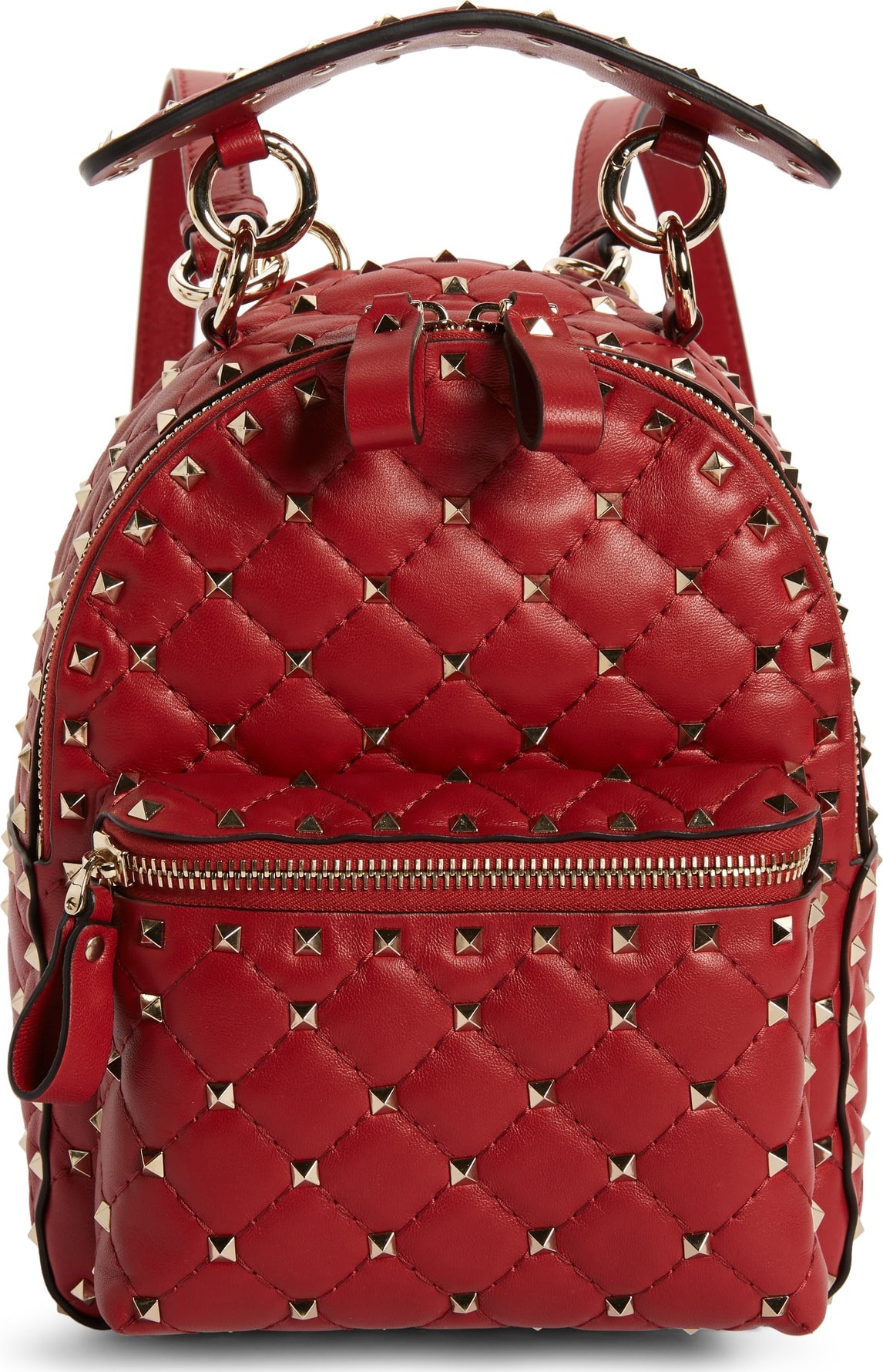 Valentino Mini Rockstud Spike Quilted Leather Backpack