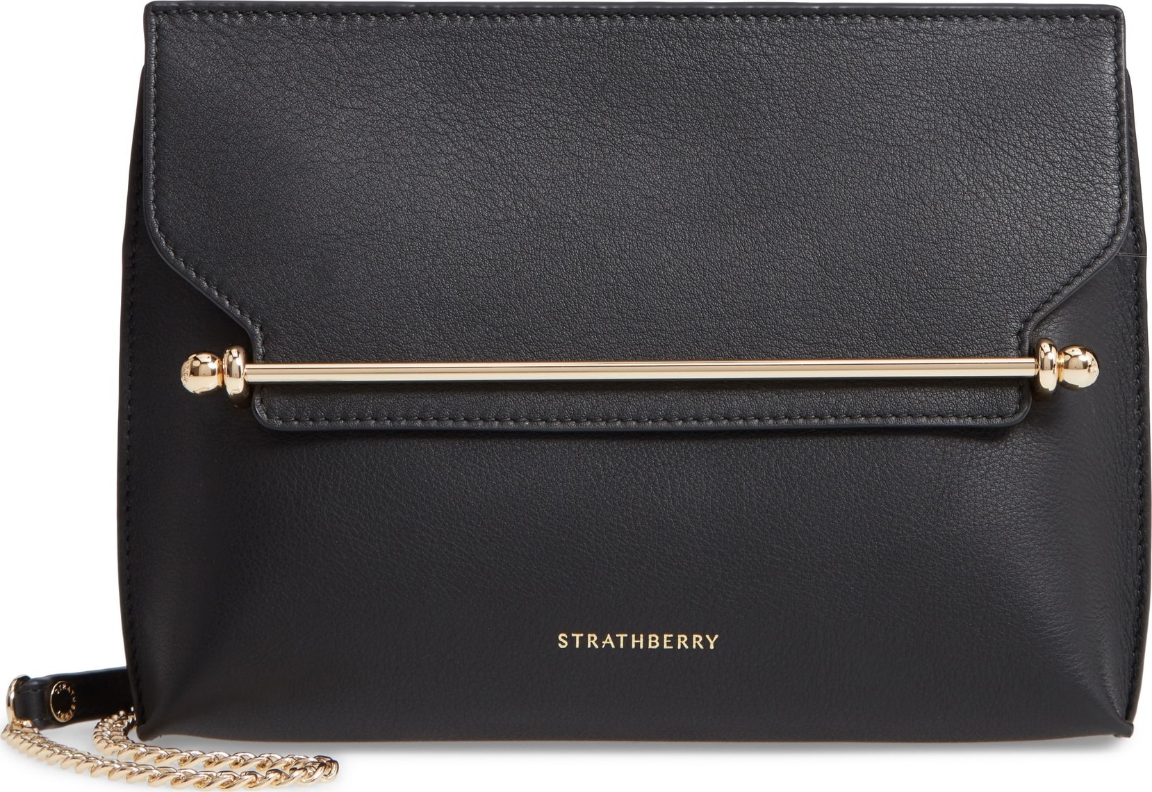Strathberry East/West Calfskin Leather Clutch