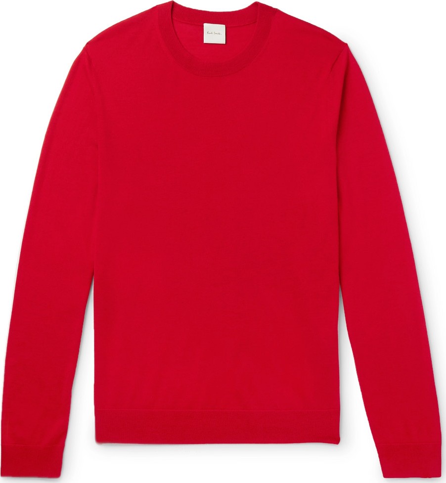 Paul Smith Contrast-Tipped Merino Wool and Silk-Blend Sweater