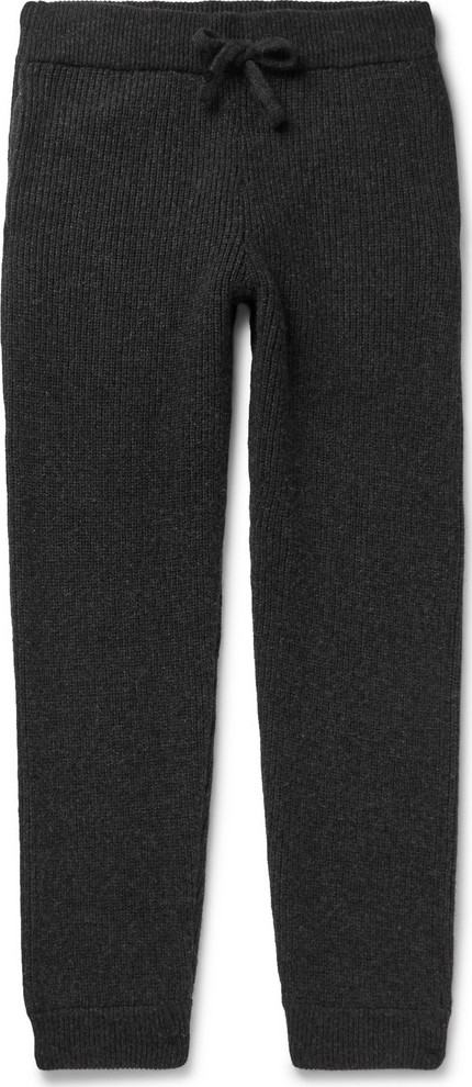 Alanui Slim-Fit Tapered Ribbed Cashmere Sweatpants