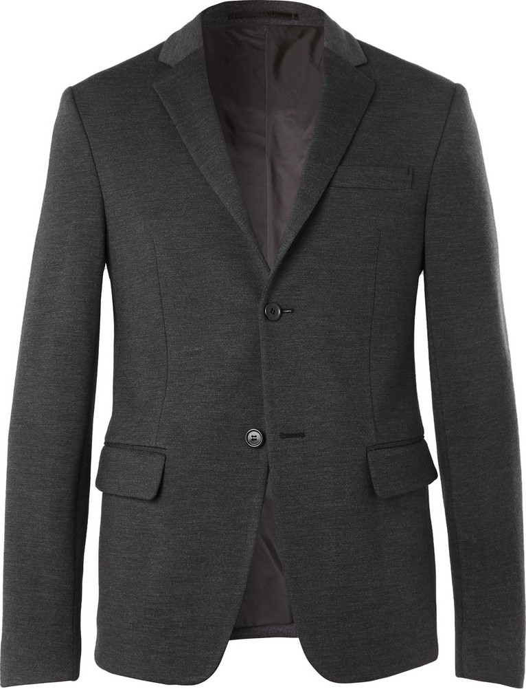 Prada Charcoal Unstructured Virgin Wool-Jersey Suit Jacket Prada Charcoal Unstructured Virgin Wool-Jersey Suit Jacket