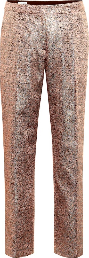 Dries Van Noten Metallic mid-rise straight-leg pants