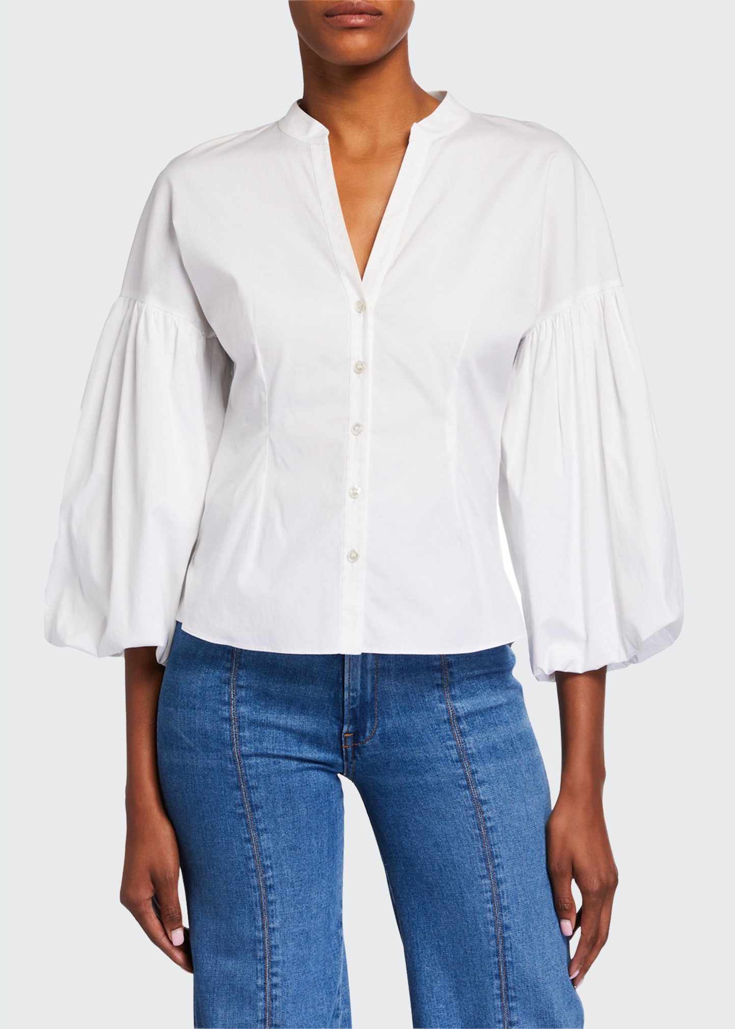 Veronica Beard Aileen Puff-Sleeve Blouse