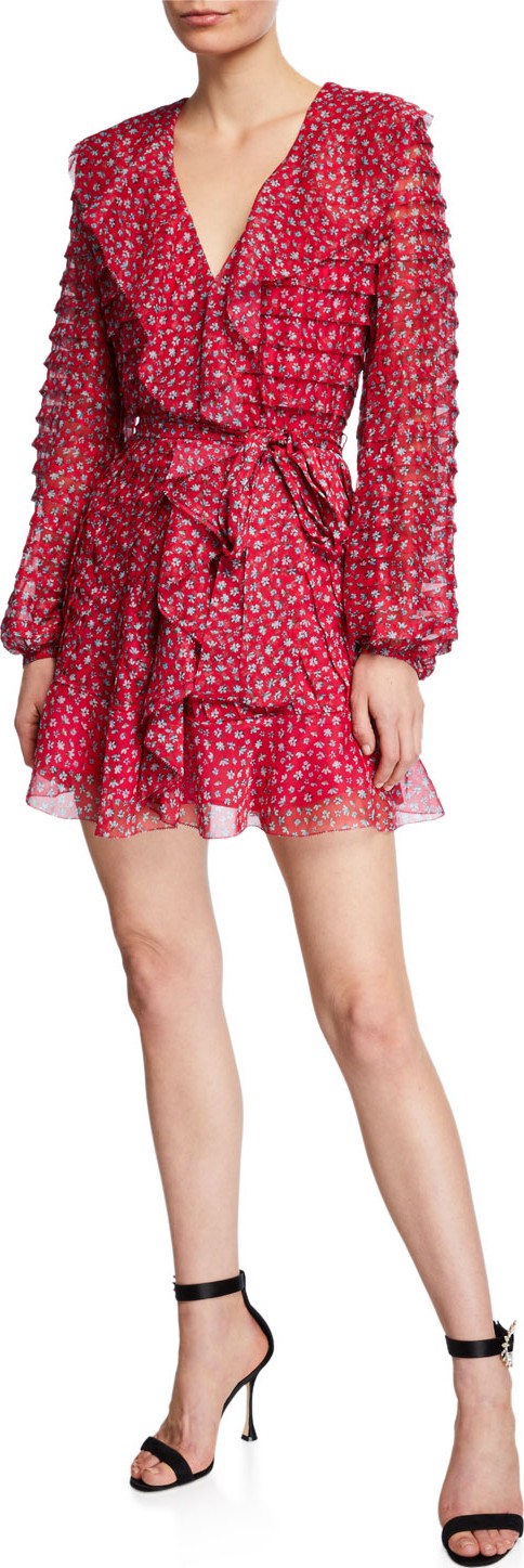 Talulah Promise Floral Pleated Ruffle Mini Dress