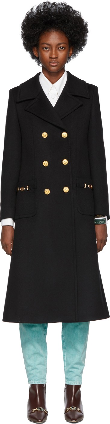 Gucci Black Wool Double-Breasted Coat