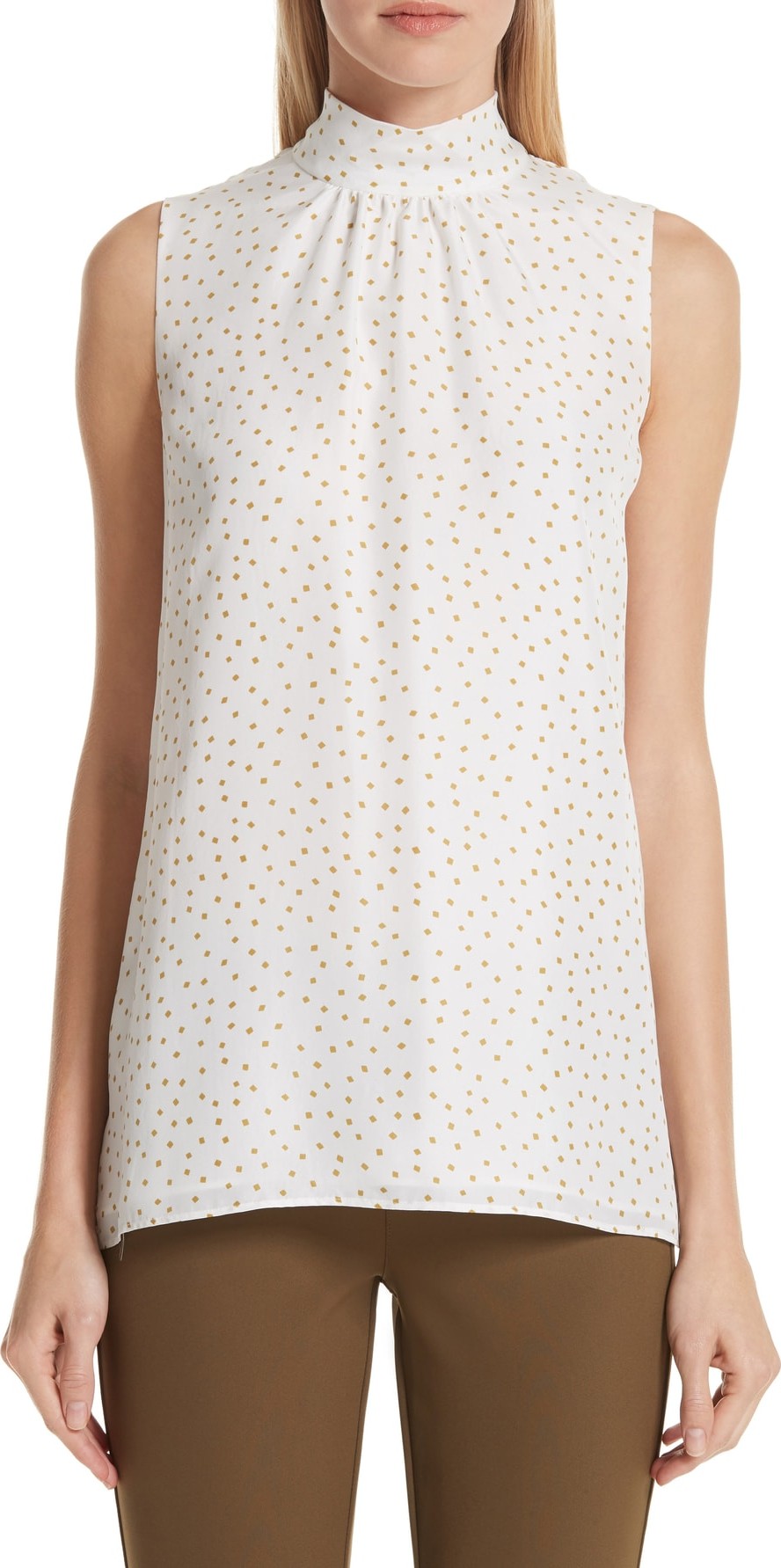 Lafayette 148 New York Leeann Brilliant Boxes Print Blouse