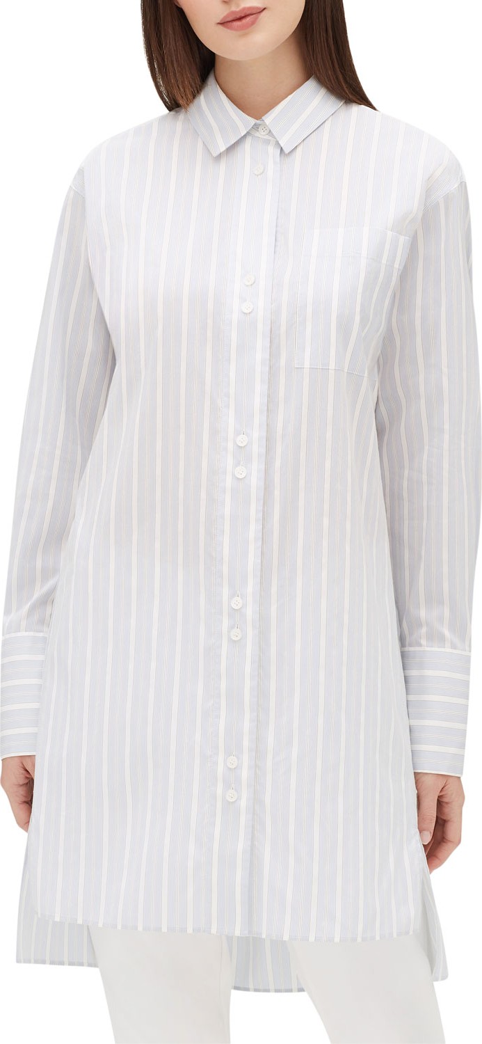 Lafayette 148 New York Marivin Striped Button-Down Oversized Boyfriend Shirt