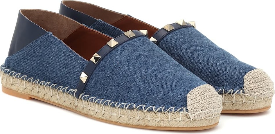 Valentino Valentino Garavani Rockstud denim espadrilles