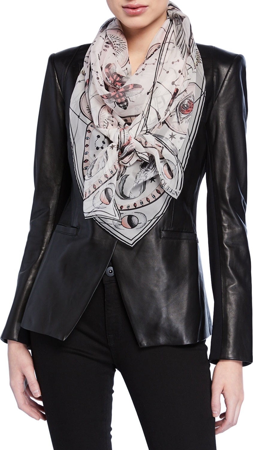 Alexander McQueen Solstice Print Silk Shawl