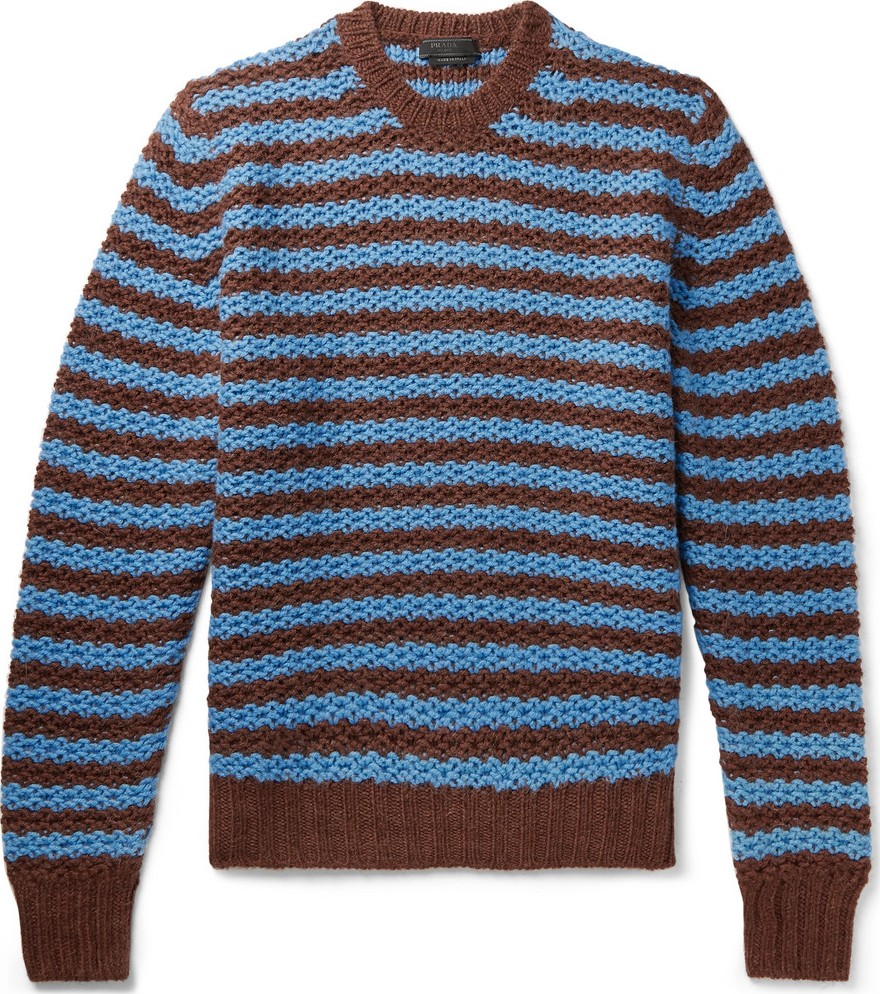 Prada Striped Alpaca Sweater