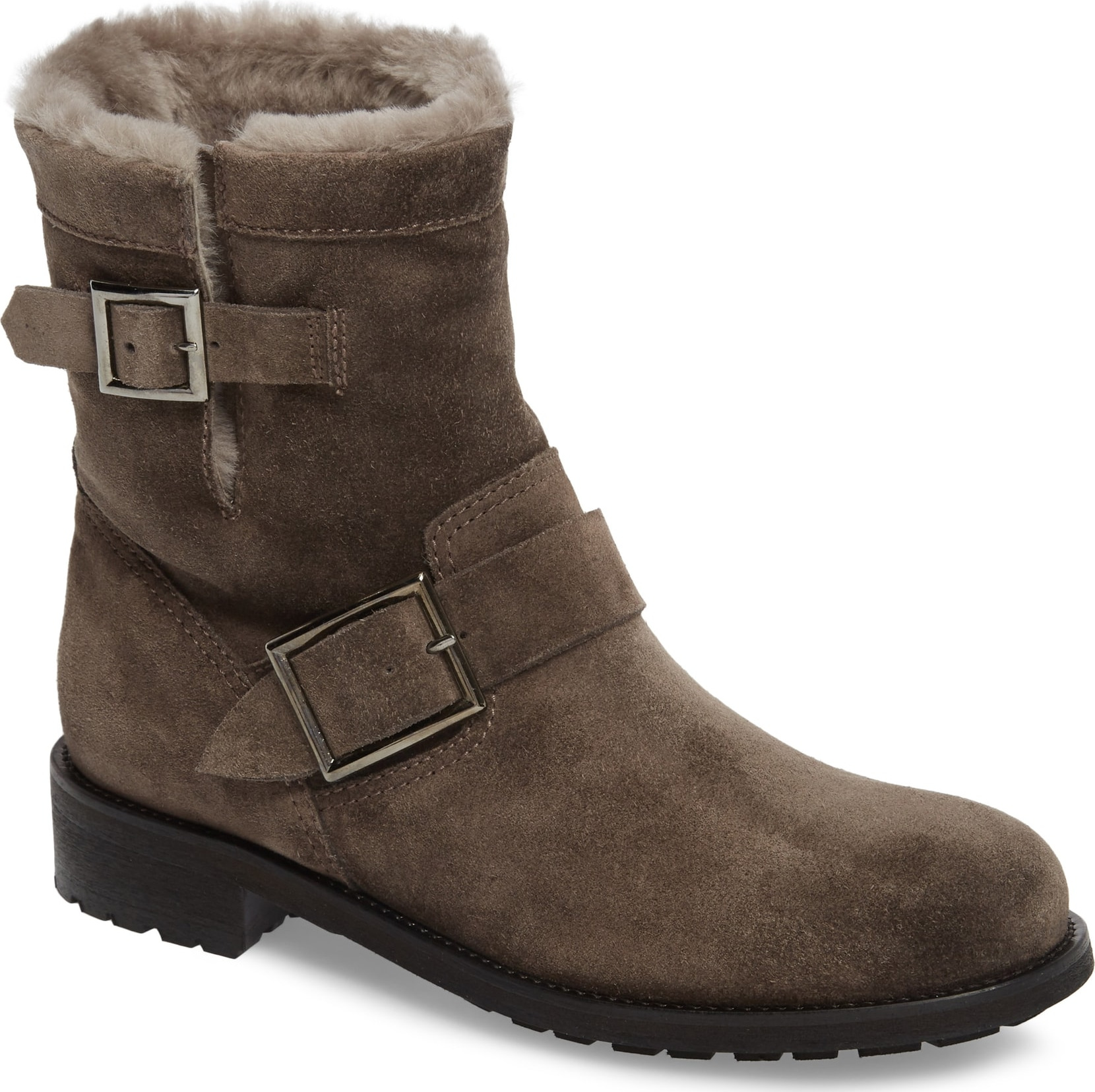 Jimmy Choo Genuine Shearling Moto Boot