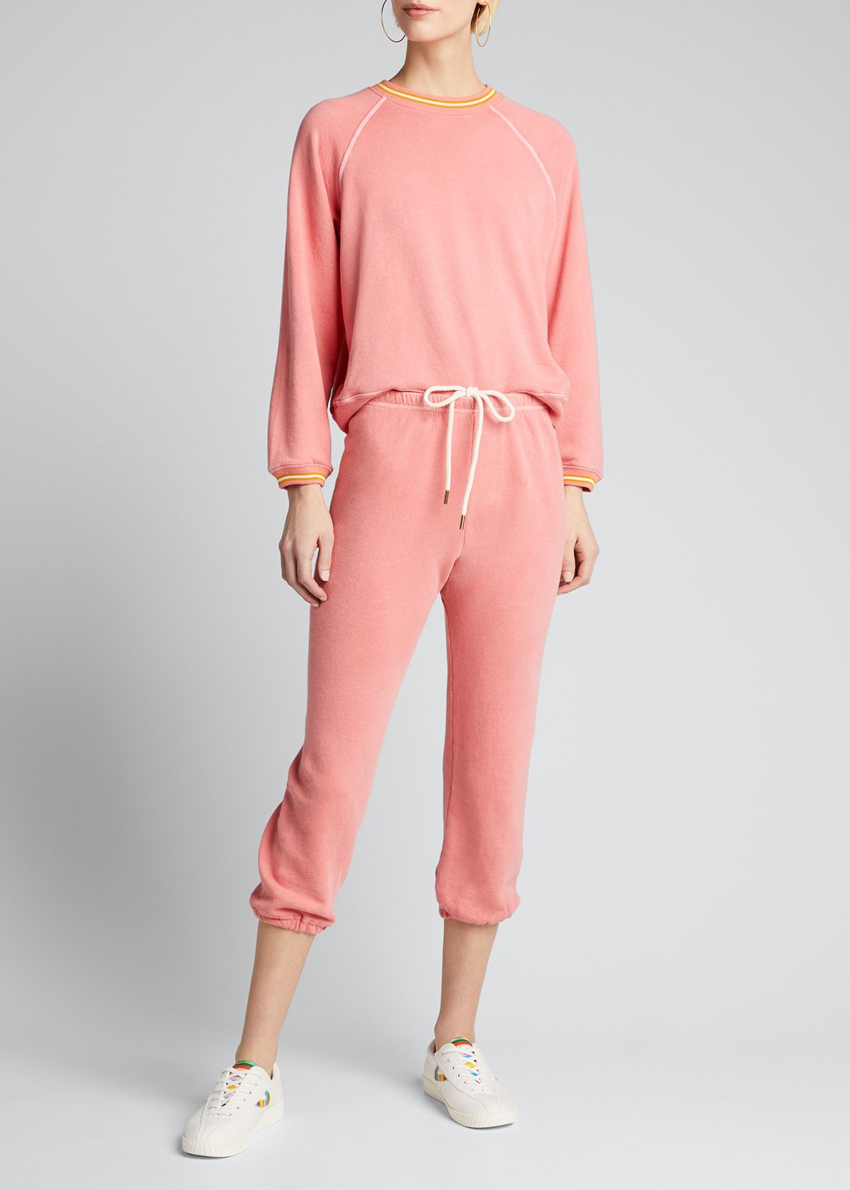 THE GREAT. The Striped Rib Shrunken Sweatshirt