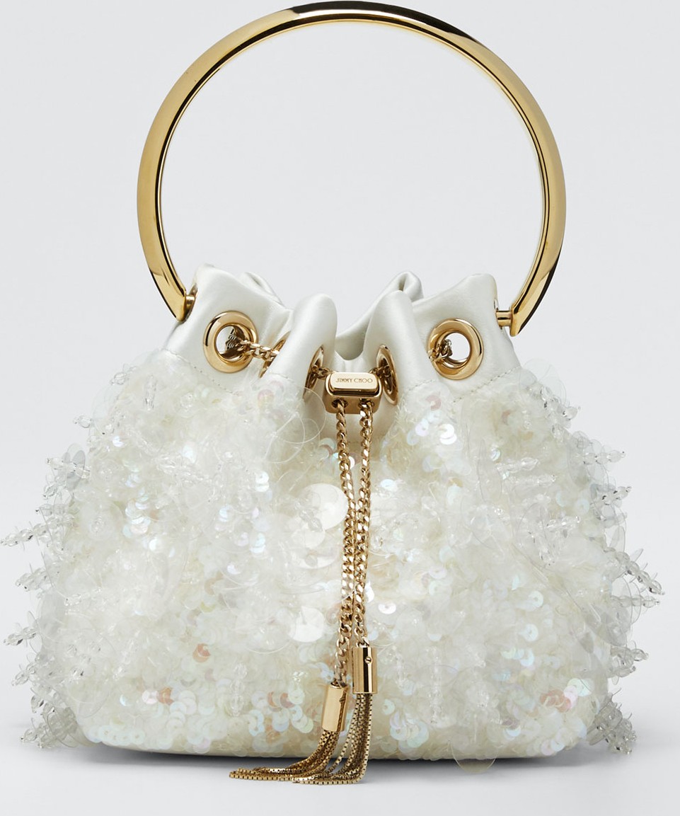Jimmy Choo Sequin Satin Drops Top Handle Bag