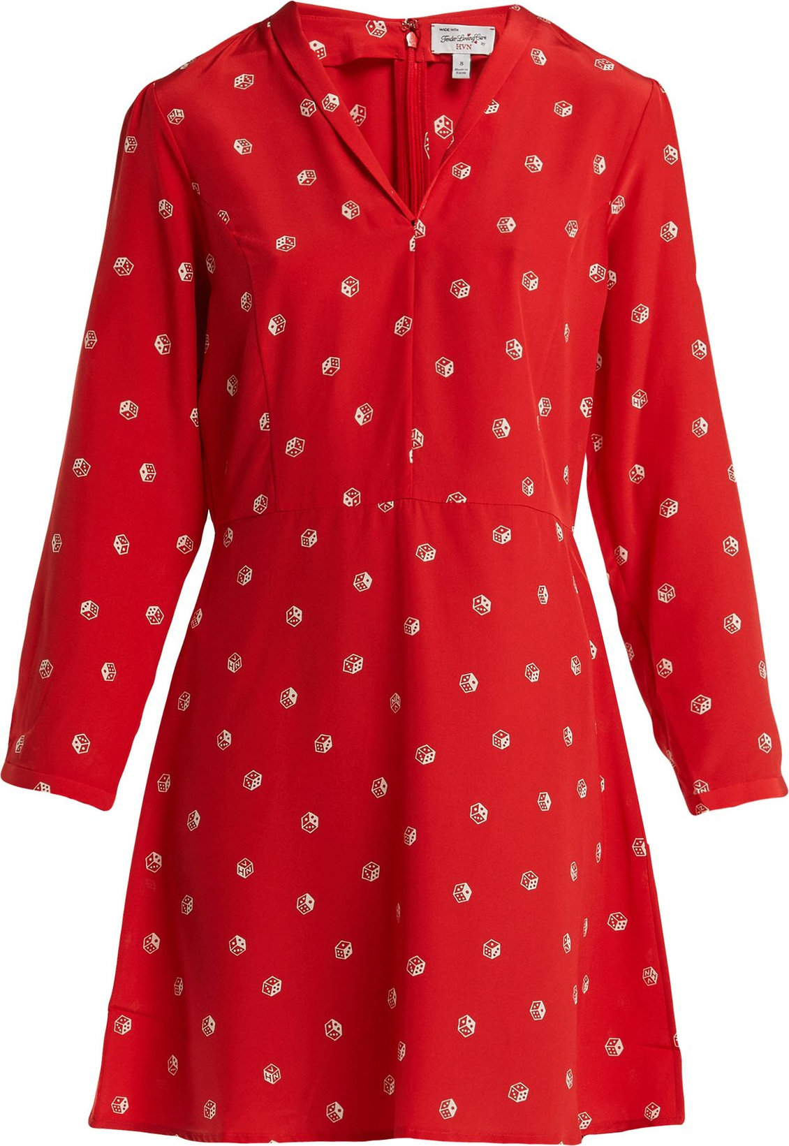 HVN Lou dice-print silk dress