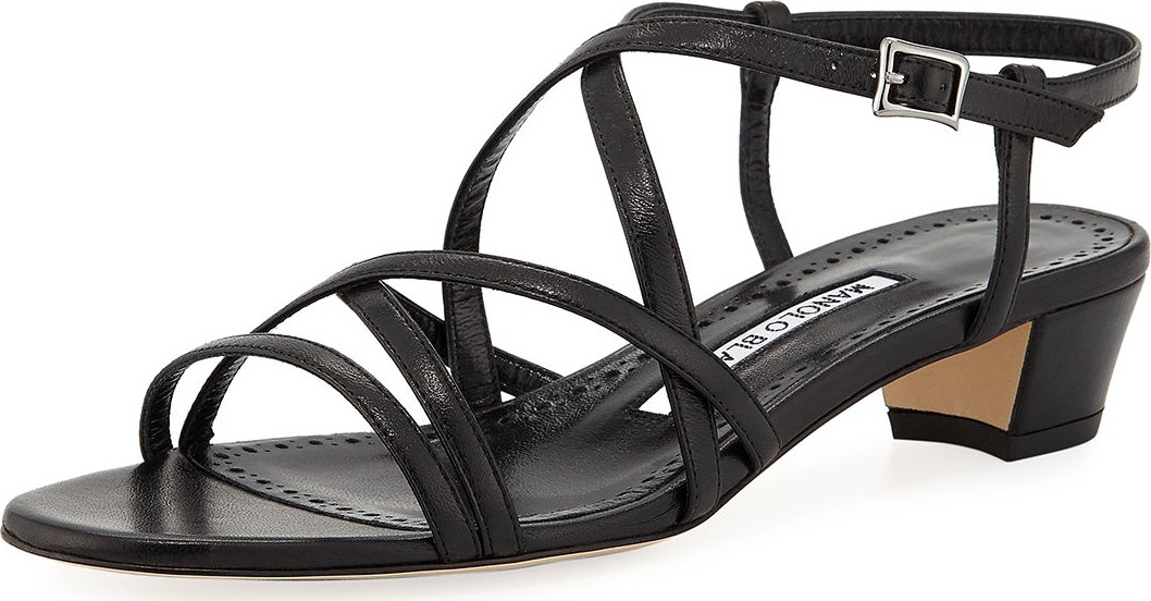 Manolo Blahnik Lupita Strappy Leather Sandals
