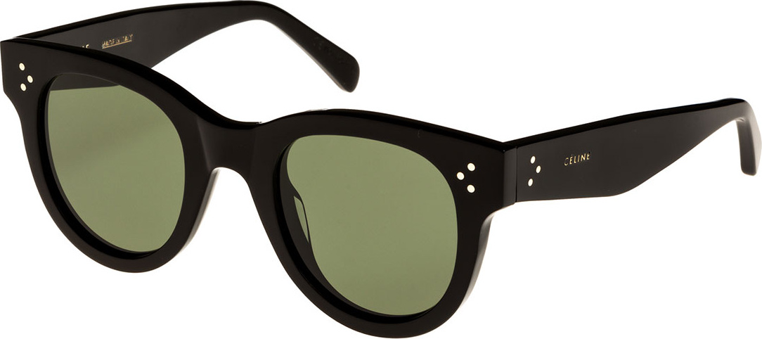 Celine Studded Acetate Sunglasses w/ Mineral Lenses, Black