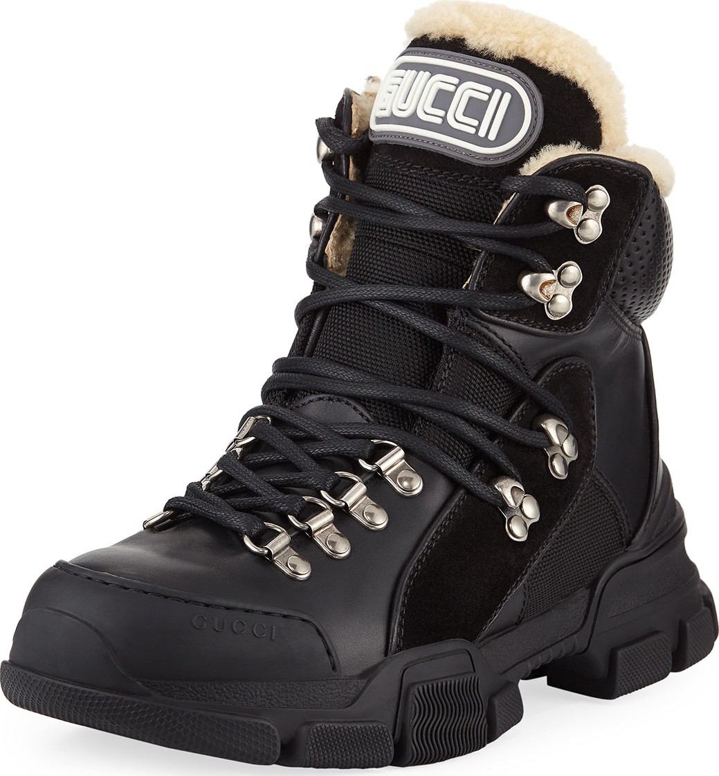 Gucci Flashtrek Shearling-Lined Hiker Boots