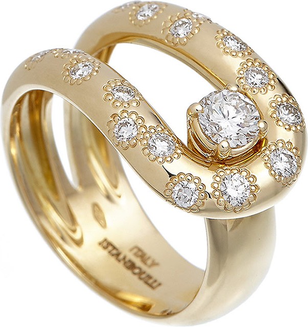 Istanboulli Gioielli Milano Anima 18k Diamond Loop Ring, Size 7