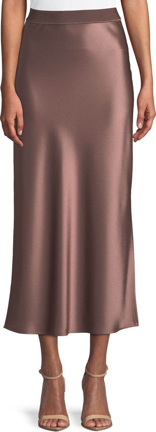 Theory Flat-Sateen A-Line Maxi Slip Skirt