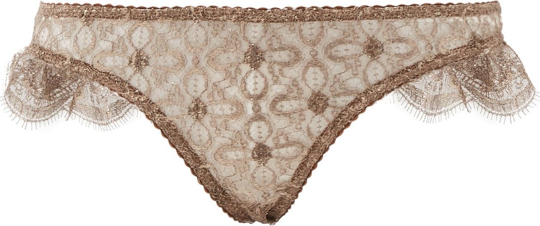Myla Rosemoor Street metallic-lace briefs