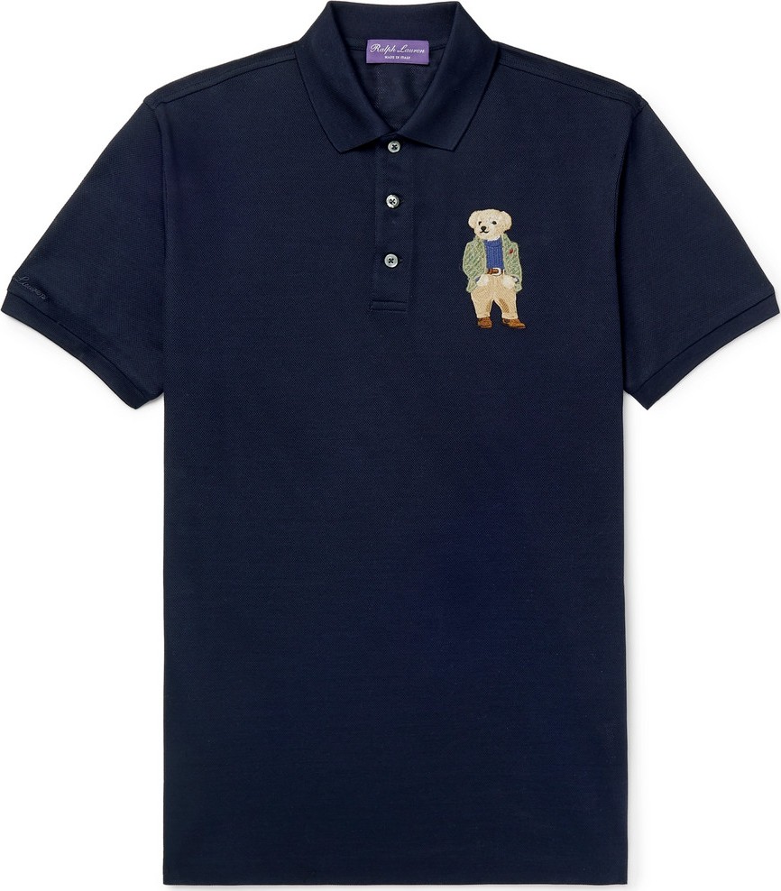 Ralph Lauren Purple Label Slim-Fit Embroidered Cotton-Piqué Polo Shirt