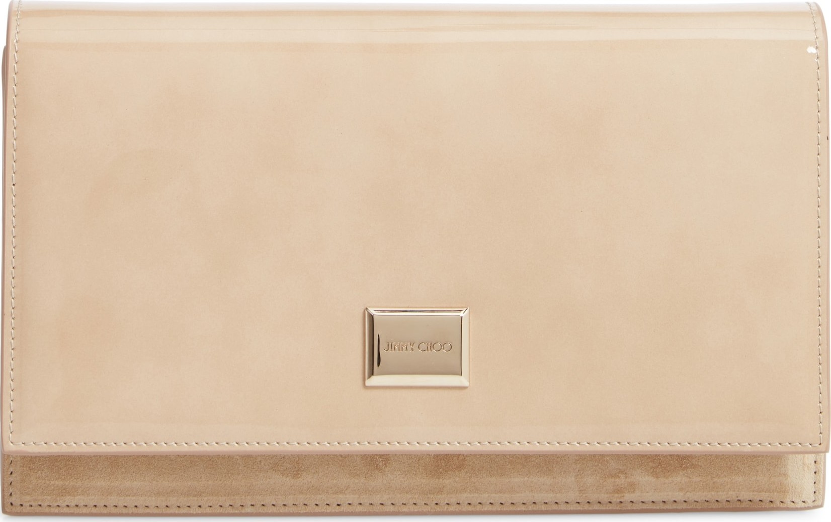 Jimmy Choo Lizzie Patent Leather & Suede Clutch