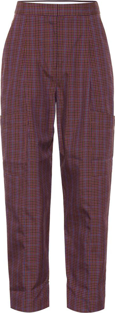 Tibi Checked wool-blend pants