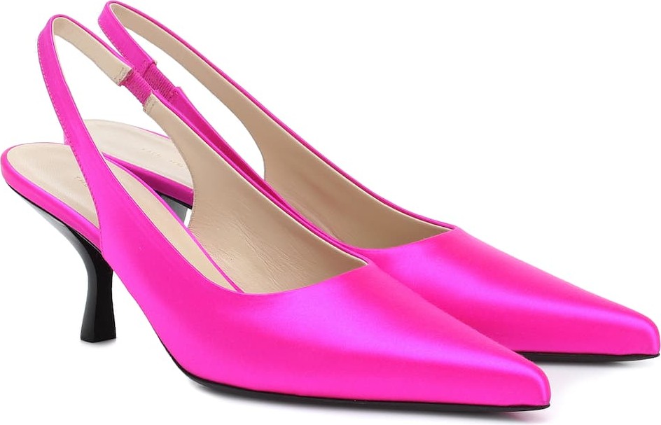 THE ROW Bourgeois satin slingback pumps
