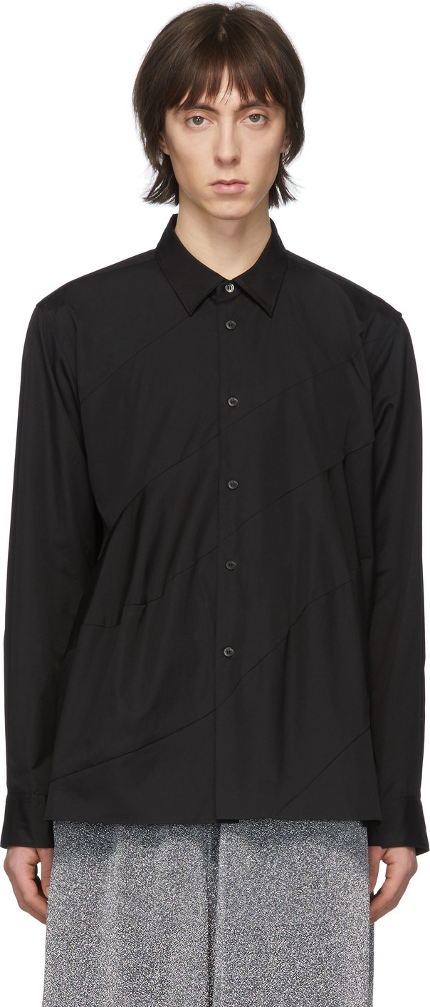 Comme Des Garçons Homme Plus Black Spiral Seam Shirt