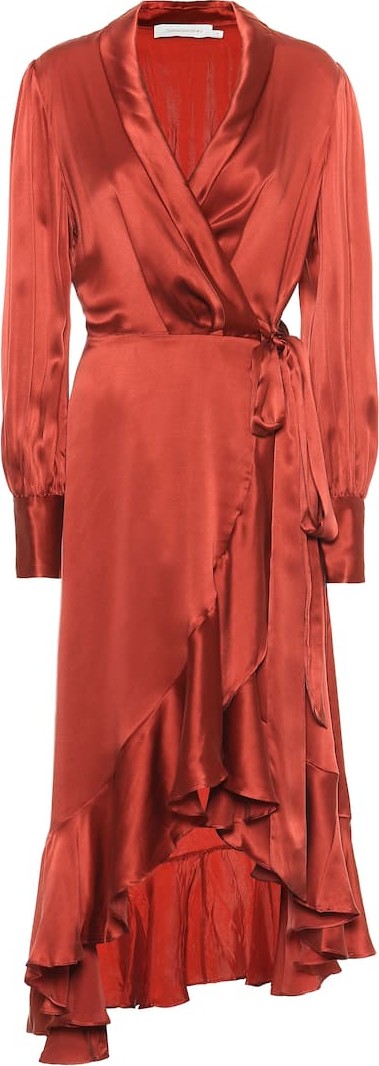 Zimmermann Espionage silk wrap midi dress