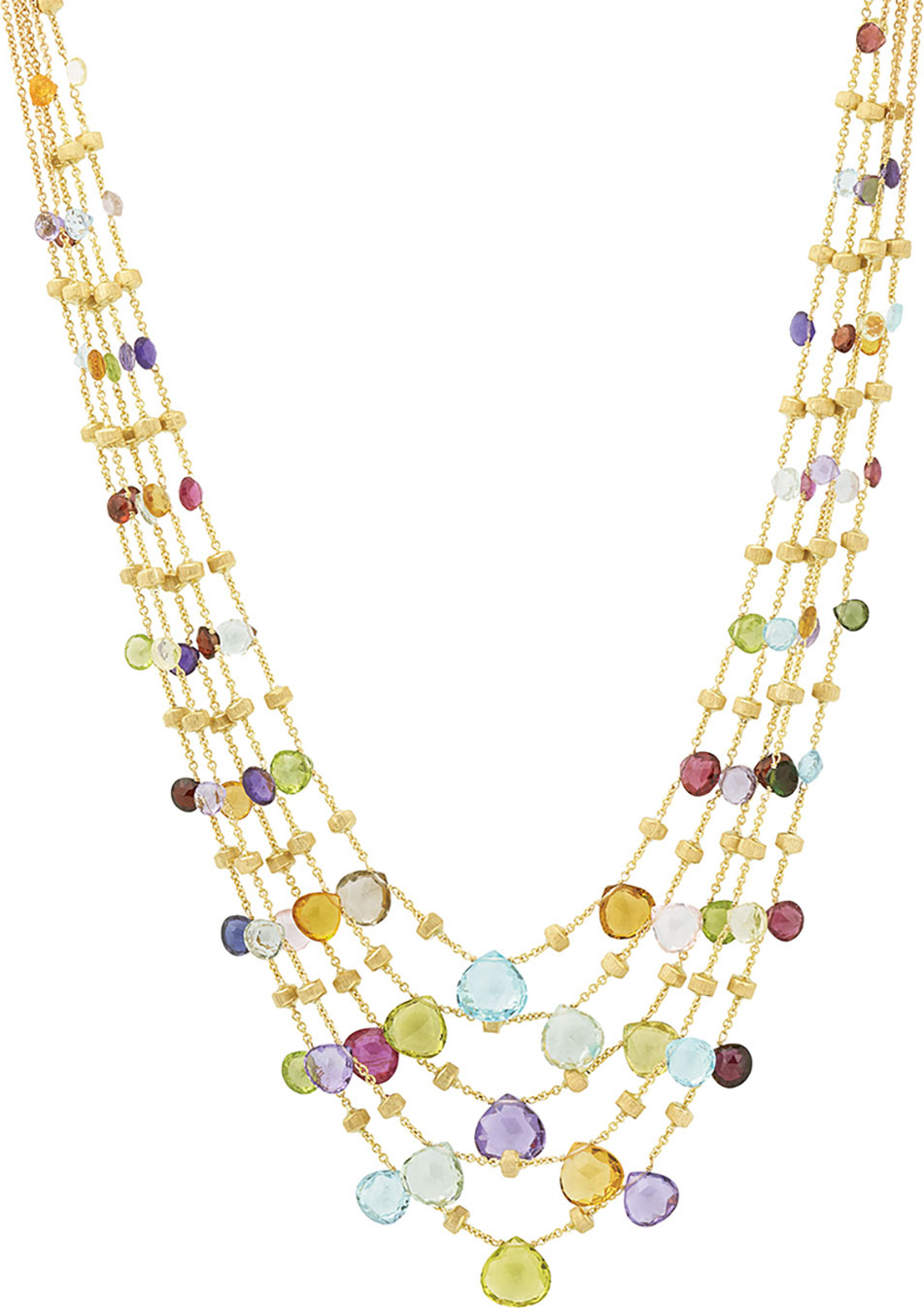 Marco Bicego Paradise Five-Strand Mixed-Stone Necklace, 16.5"