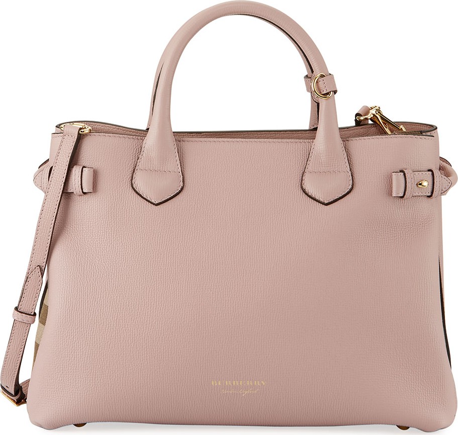 Burberry London England Banner House Check Derby Tote Bag, Pink