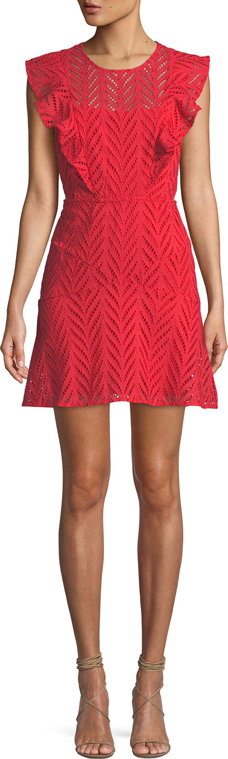 Bardot Kira Eyelet Frill Short Dress
